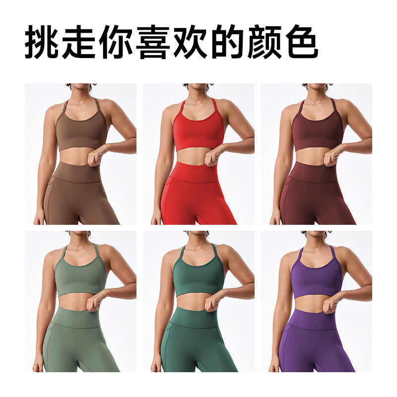 in stock thin tight-fitting breathable fitness clothing suit high waist hip lifting outdoor sports yoga clothing suit for women