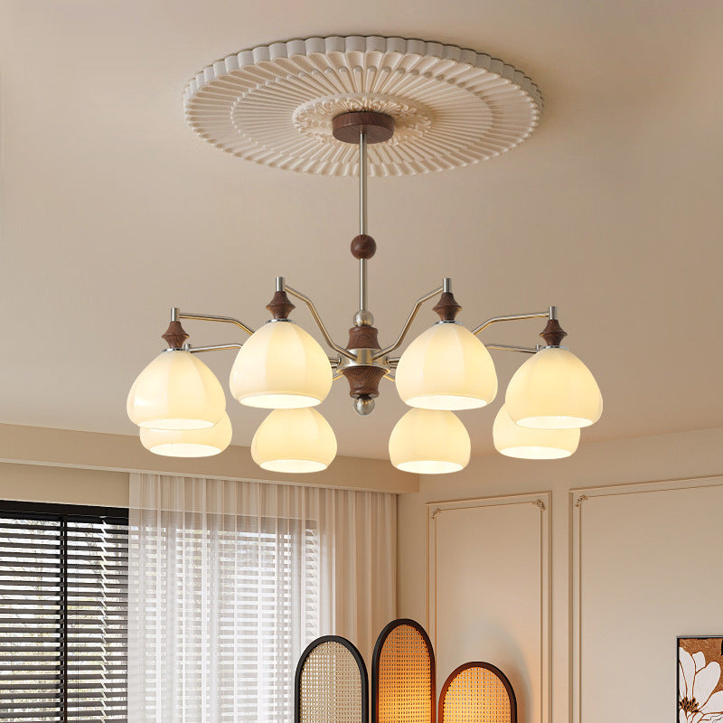 French medieval living room chandelier walnut wabi wind hall main light dining room bedroom whole house package Zhongshan lighting