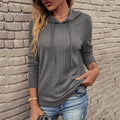 new european and american bestselling women's casual minimalist solid color pullover long sleeve hoodie