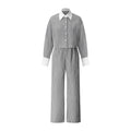 european and american cross-border e-commerce women's outfit: british style long-sleeved shirt two-piece set - striped & zebra print