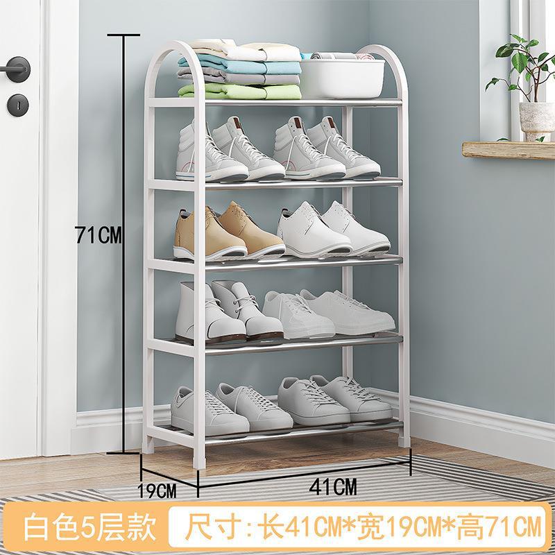 Stainless steel shoe rack reinforced thickened simple shoe rack dormitory shoe rack multi-layer for home bathroom door storage shoe rack