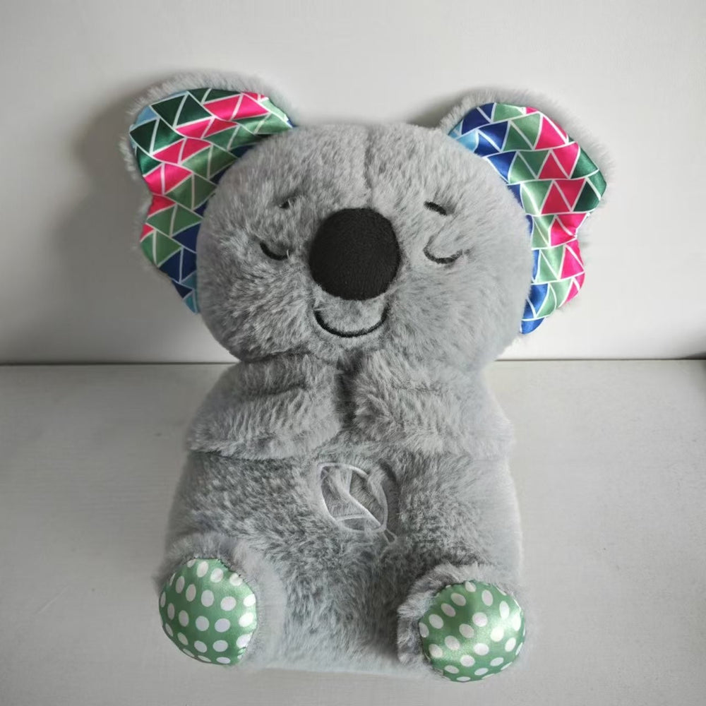 popular plush toy breathing koala bear to soothe kids sound and light bear doll doll spot wholesale
