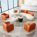 Cat scratch leather curved sofa living room segmented negotiation sofa coffee table combination shopping mall rest technology leather hotel lobby