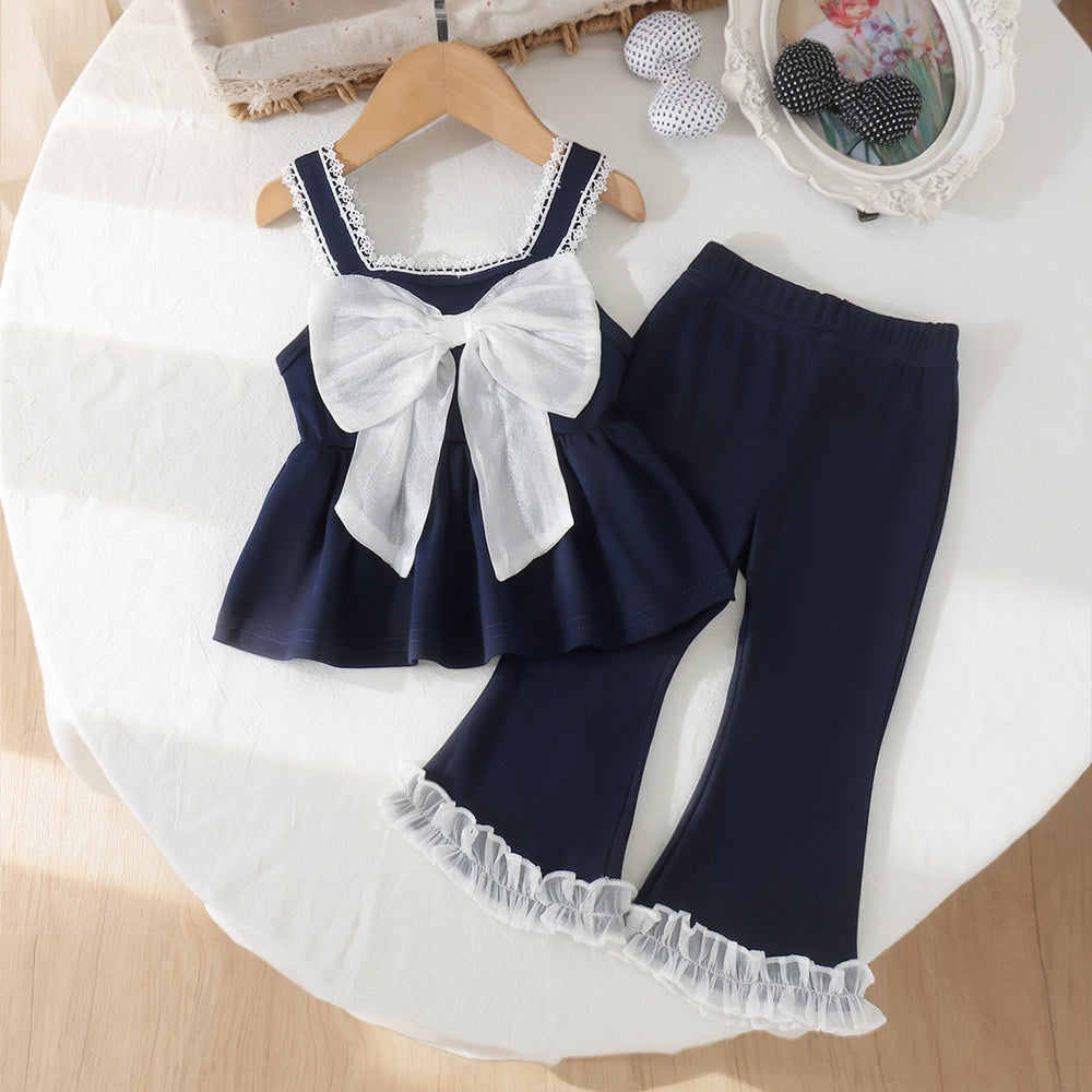 Baby clothing kids set children outfit blue suspender tops+pants children's clothing