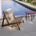 Outdoor sofa balcony courtyard rattan chair hotel teak wabi-sabi style b&b outdoor garden solid wood rattan leisure chair