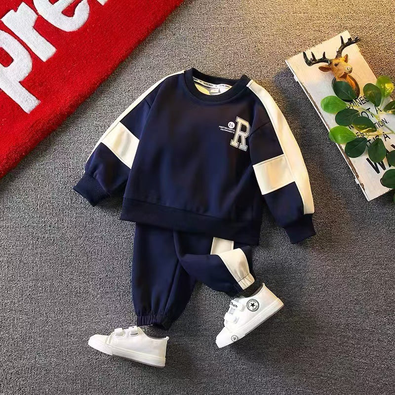 Boys' fall/winter  new collection: stylish and trendy baby outfit, cool spring tracksuit, kids' sporty two-piece set