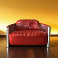 American retro aluminum leather sofa chair rivet industrial style furniture coffee shop bar ktv sofa first layer cowhide