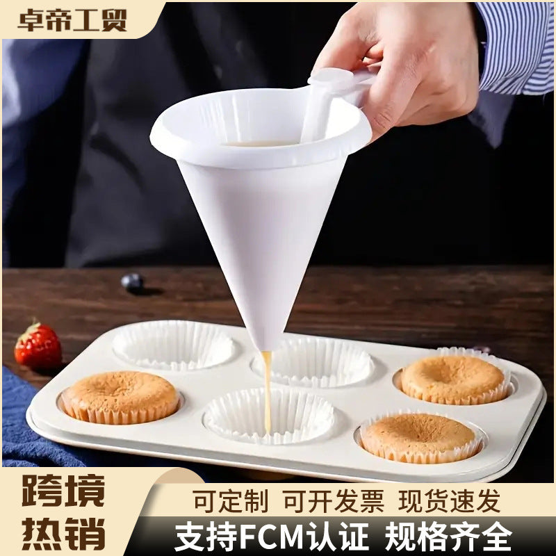Cream funnel - handheld cream, frosting, and chocolate dispenser - separator cup for cake baking