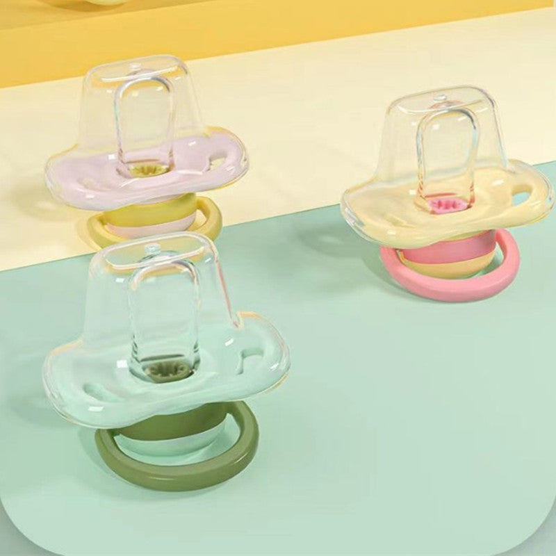 Newborn baby silicone pacifier anti-flatulence molar tooth glue baby sleeping baby coaxing artifact with storage box