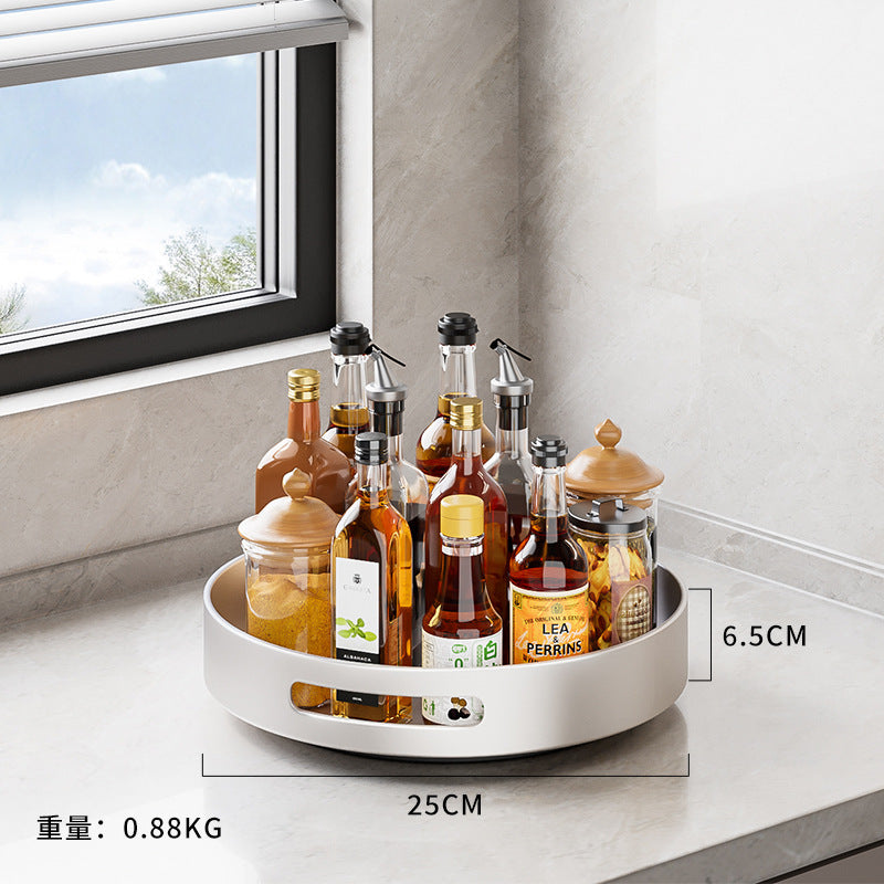 Stainless steel seasoning rack 360 ° rotation convenient rack countertop thickened stainless steel double-layer multi-functional storage