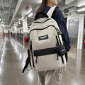 New large capacity backpack - perfect for high school, college, and university students. casual printed backpack with color blocking design, ideal for business trips and travel