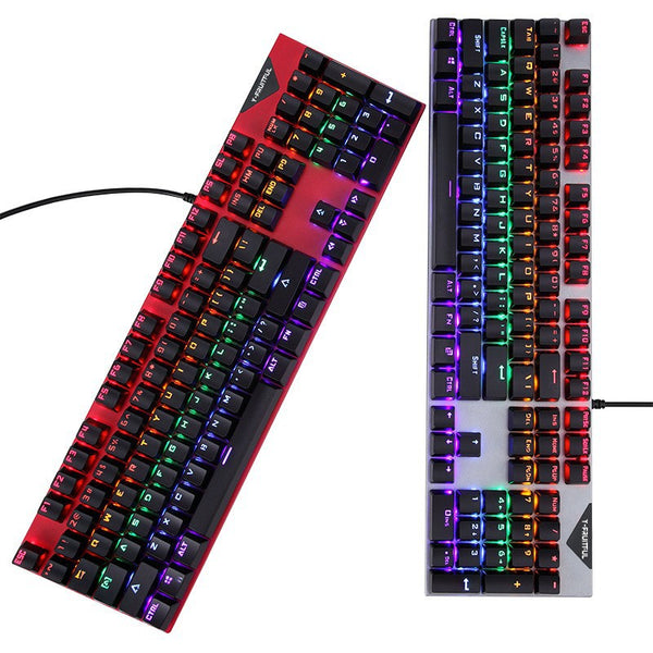 Wired mechanical keyboard K137 rainbow luminous 104 keys RGB marquee blue axis red axis real mechanical keyboard customization