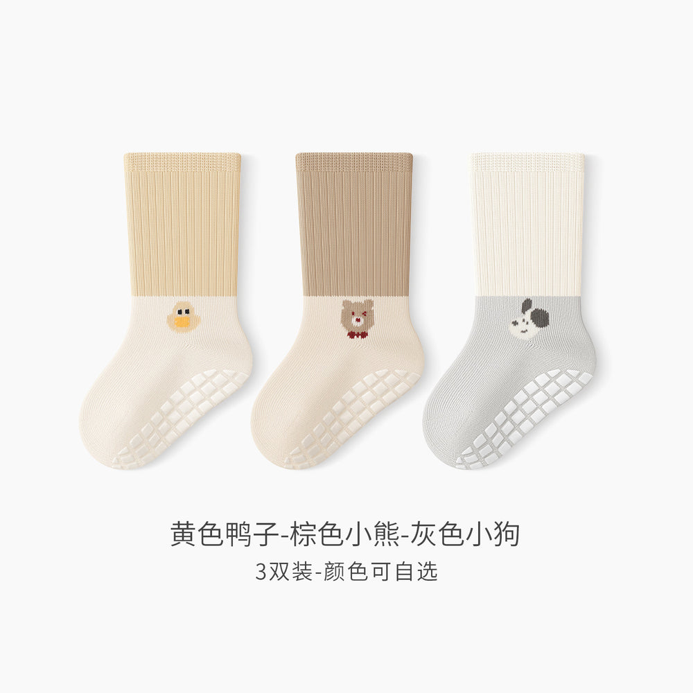 Baby elephant baby socks combed cotton breathable dot glue non-slip floor socks spring autum cartoon boneless infant socks