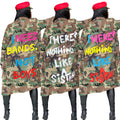 S3726 european and american style long casual fashion camouflage print patchwork jacket for women