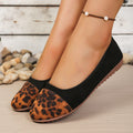 cross-border e-commerce plus size loafers for women, new spring collection, suede flat slip-ons, leopard print casual women's single shoes