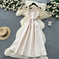 French chic sleeveless square neck dress - summer edition: butterfly knot waist, slimming, elegant hepburn style maxi dress