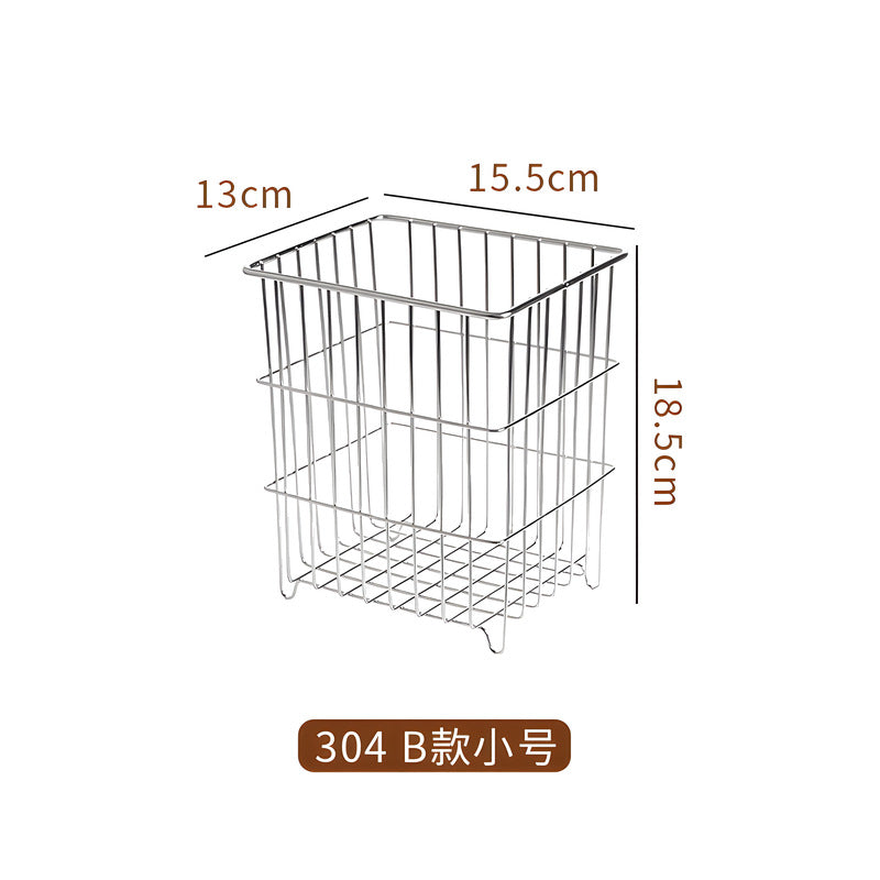 304 stainless steel storage basket - home desktop organizer, feeding station, snack rack, multi-purpose storage