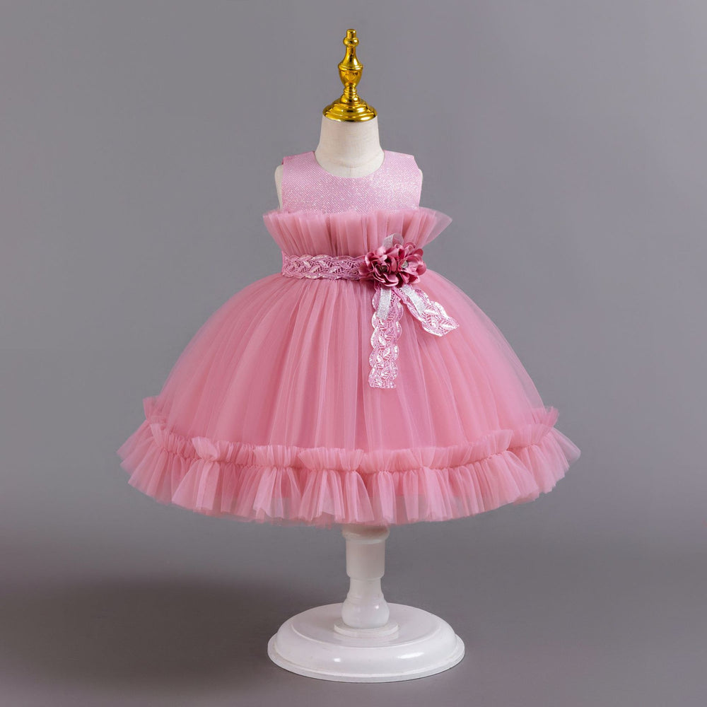 Wholesale girls' sequin tulle princess dress - perfect for kindergarten graduation, evening events, and more!