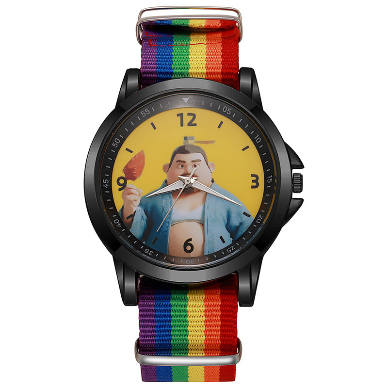 Cute cartoon nezha demon child descends to earth children's watch - stylish quartz watch for elementary school students, boys and girls
