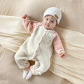 Newborn outing clothes baby winterthickened onesie baby heattechlong sleeves haki infant fleece-lined rompers