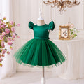Girls' princess tutu dress flower girl dress kids' piano performance costume host outfit little girl's dress