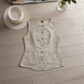 fashion  summer new striped sleeveless top + shorts set - commute & casual two-piece outfit