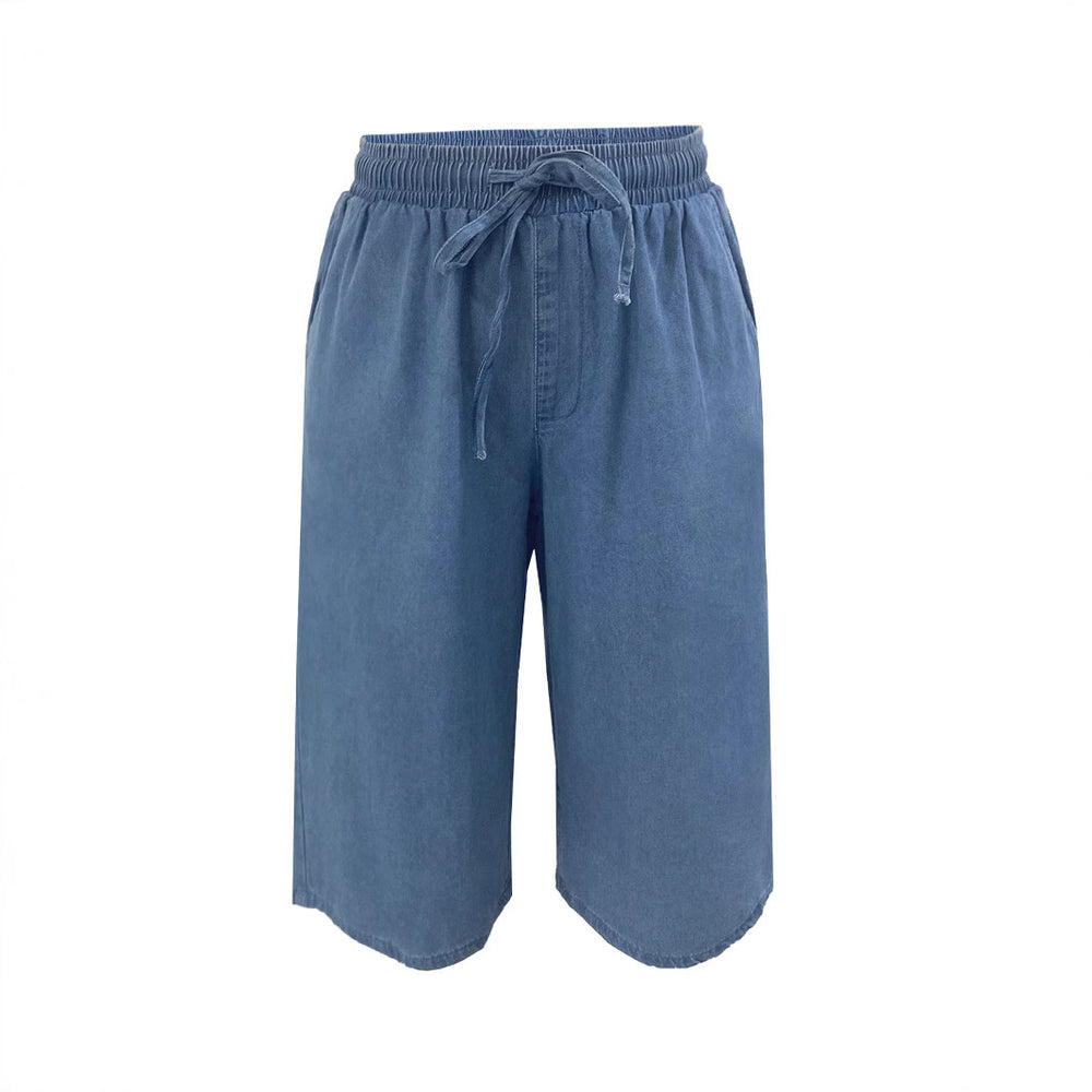 Bestselling tencel denim shorts for women - european & american style, new summer collection, casual five-point length, loose fit, plus size, wide leg, perfect for layering