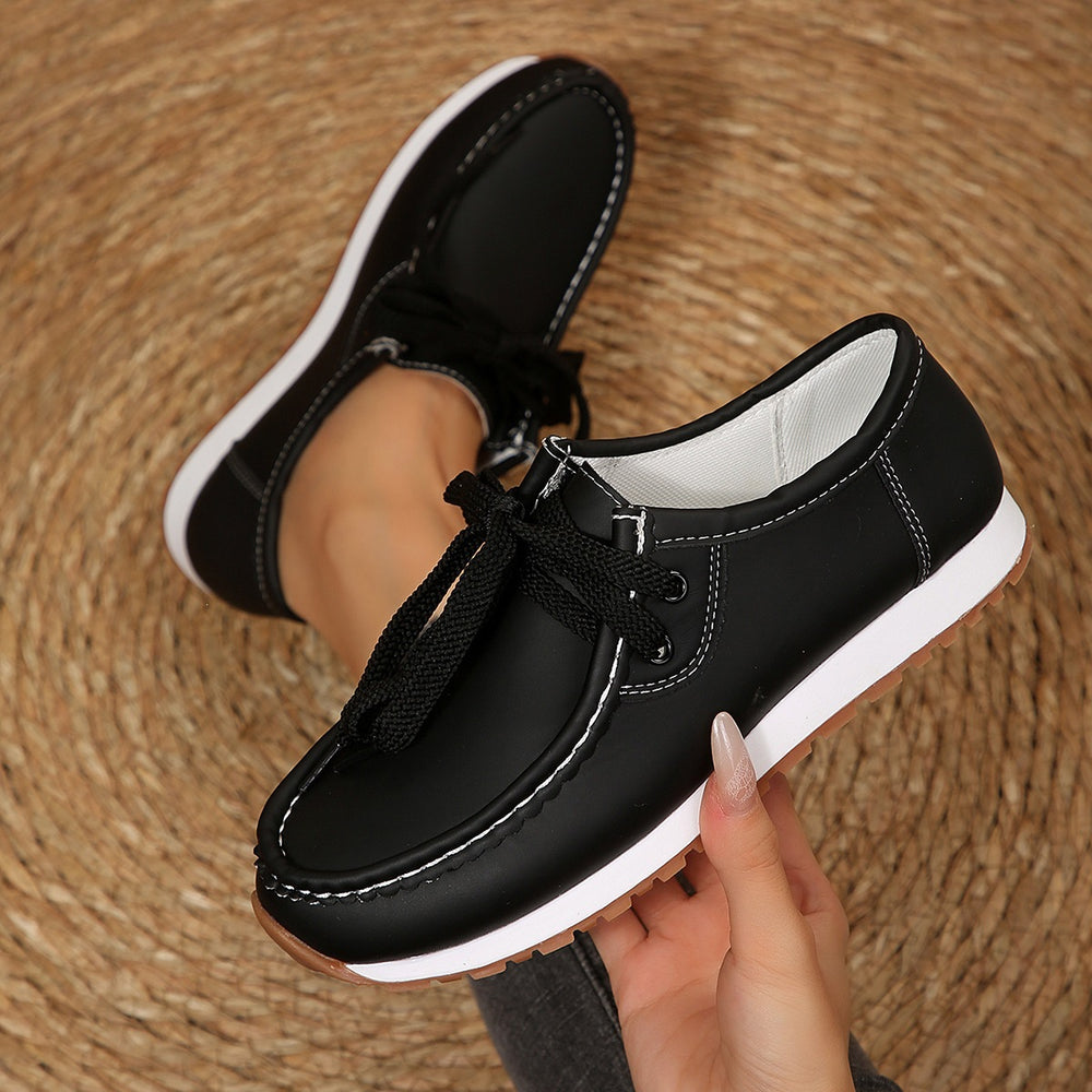 summer new arrival: plus-size women's casual comfortable low-cut lace-up fashion flats - wholesale for export