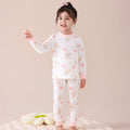 Kids' 100% cotton thermal underwear set - boys' and girls' spring/autumn warm printed pajamas