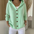 fashion autumn winternew arrivalhoodedknittingcardigan women's pure colorcasualfashionsweateroutwear women