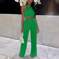Sleeveless tank top and pants two-piece set -  us & europe cross-border solid color factory direct summer must-have set