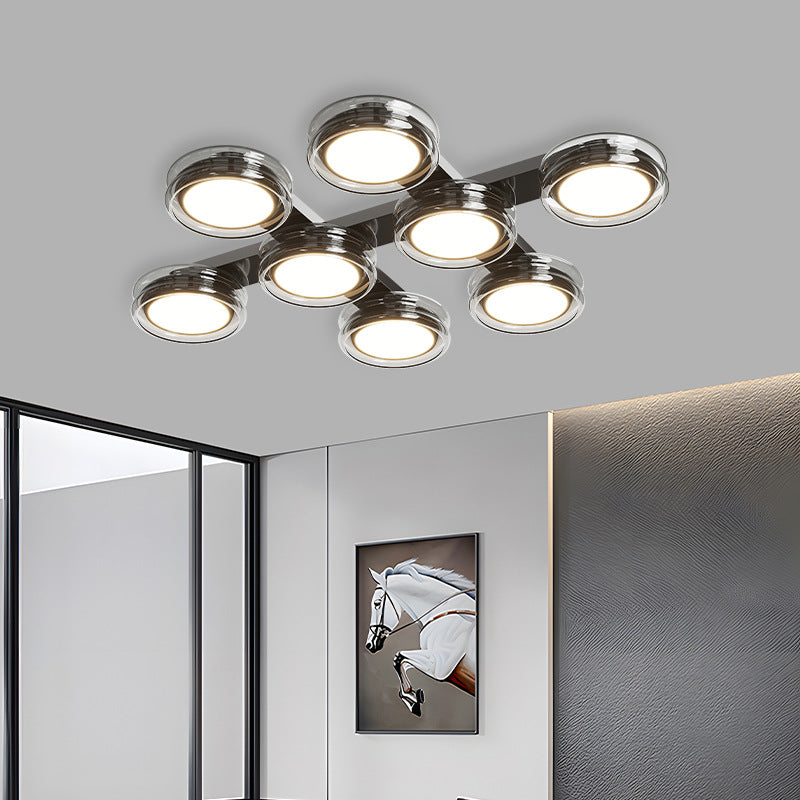 Living room ceiling light modern simple atmosphere soot glass Italian light luxury creative high-end dining room bedroom lighting