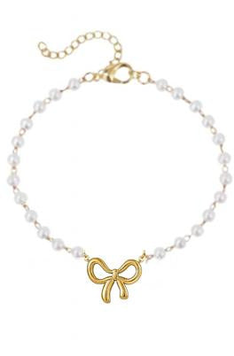 European and american cross-border new multi-layer choker necklace for women, simple and elegant bowknot faux pearl pendant necklace gift