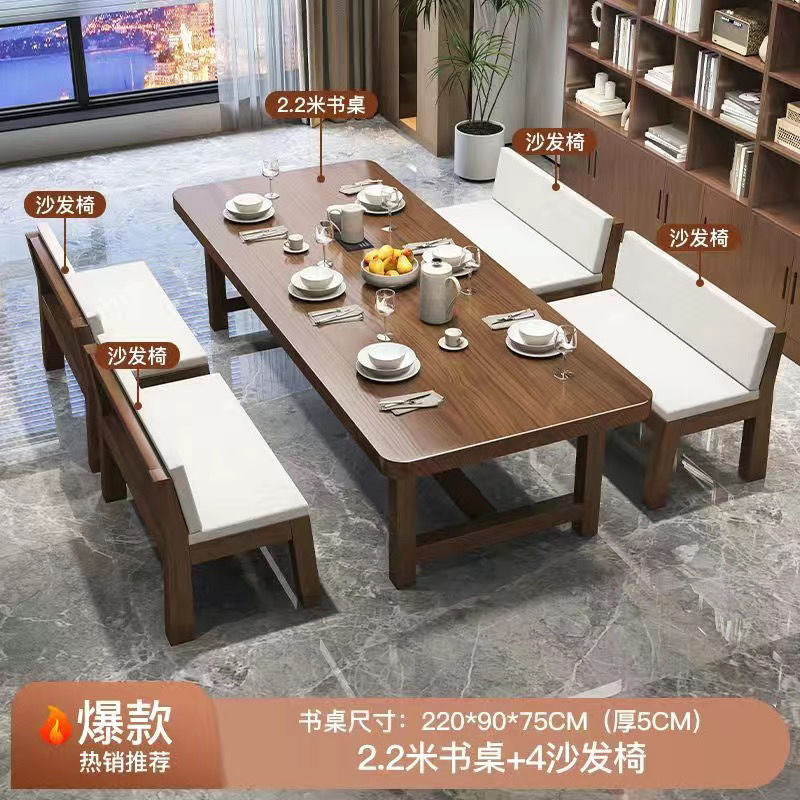 All solid wood desk for home, living room, large board table, office, casual conference table, study desk