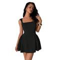 Amazon cross-border women's fashion:  spring/summer new arrivals - sexy & elegant square neck sleeveless cami bodycon mini dress