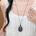Irregular smudged pendant necklace-x1998 purple