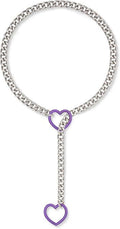 Purple love plus silver chain
