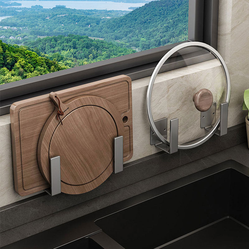 Pot lid rack, wall-mounted non-punching cutting board rack, kitchen wall chopping board placement artifact, household cutting board storage rack