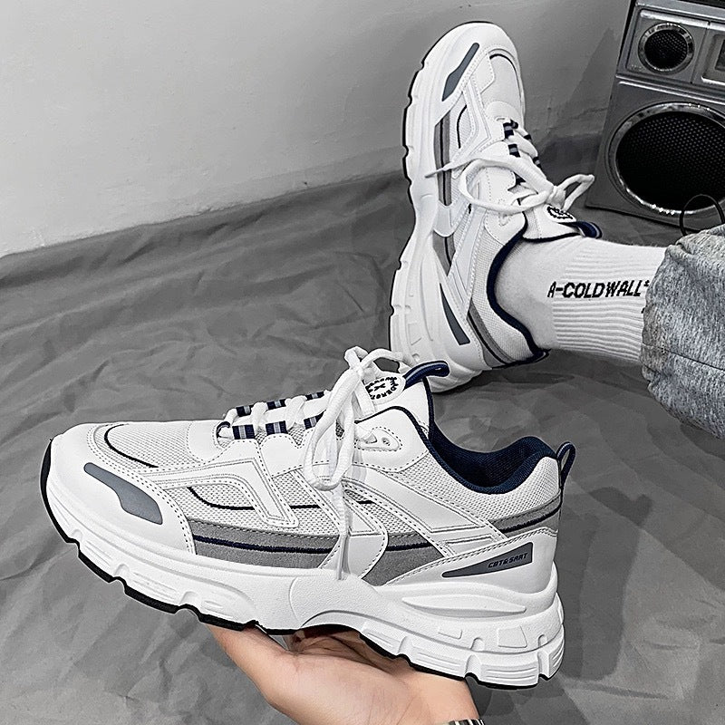 Winter men's shoes 2024 new breathable mesh student sports casual running anti-odor youth dad shoes trendy sneakers