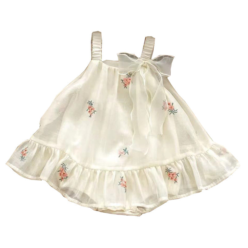Newborn baby summer romper dress - lightweight summer bodysuit, crawling suit, 100-day celebration outfit for baby