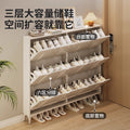 Ultra-thin tipping shoe cabinet cream style for home door small narrow entrance door shoe cabinet space-saving entrance cabinet all-in-one shoe rack