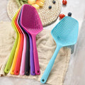 Large all-in-one long handle grid spatula, plastic ice spatula, water-proof spatula, draining spatula, draining spoon