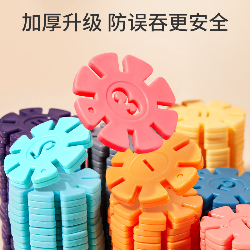 Large, thickened snowflake building blocks for kids - educational puzzle toy for boys, girls, and toddlers - perfect gift for preschool and kindergarten