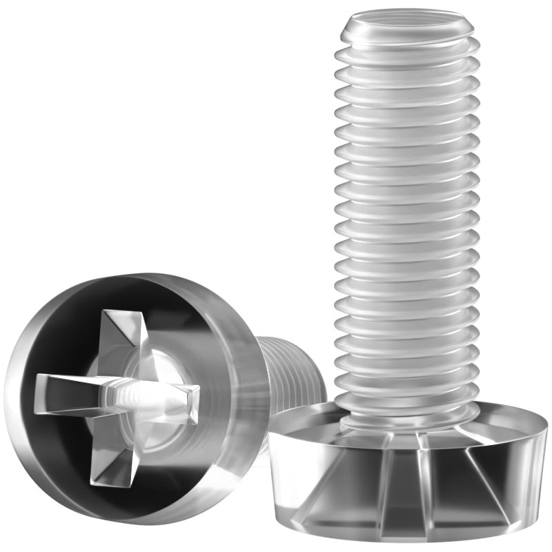 Insulated transparent plastic screw Cross flat round head PC acrylic screw Fine lighting plastic nut M3M4M5M6