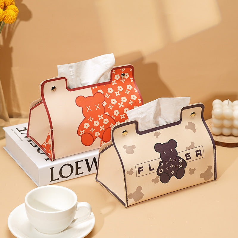 Pumping box Household leather tissue box Living room dining room Waterproof napkin box Car universal storage Pumping box