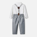 Korean style new children's clothing long-sleeve shirt overalls bow tie first birthday outfit boys' clothes factory wholesale