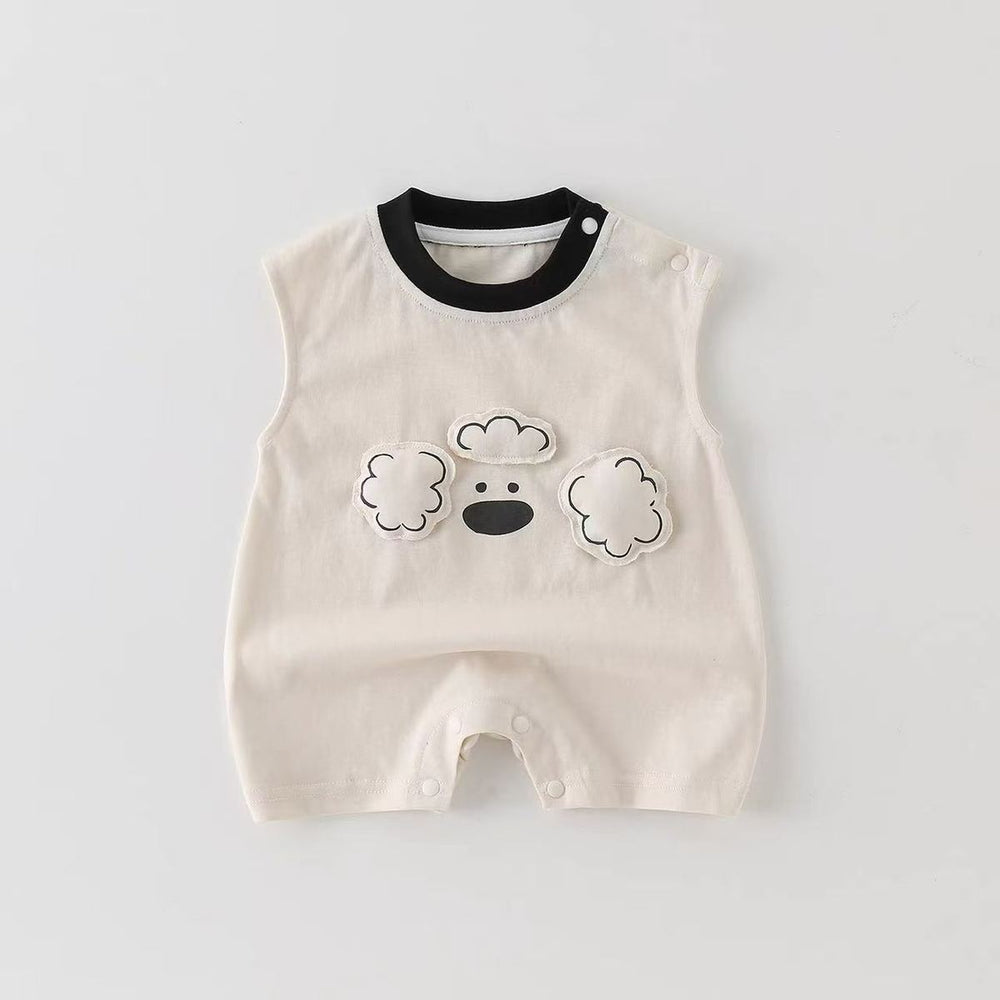 Summer lightweight newborn baby clothes sleeveless tank top romper cartoon crawling suit outerwear super cute puppy romper summer
