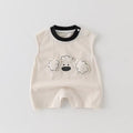 Summer lightweight newborn baby clothes sleeveless tank top romper cartoon crawling suit outerwear super cute puppy romper summer