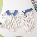 Newborn summer casual short-sleeve outfit, full-month baby triangle bodysuit, baby fashion romper, harem pants