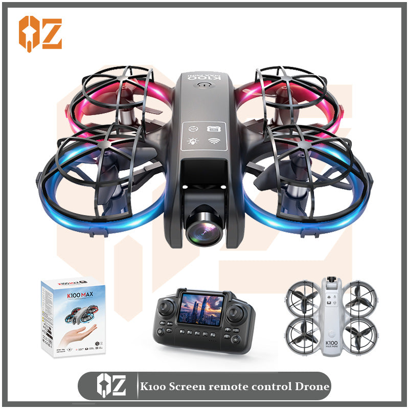 K100mini drone with screen remote control, optical flow hovering, dual lens hd aerial photography, extended flight time remote control aircraft